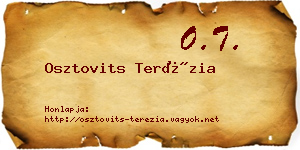 Osztovits Terézia névjegykártya